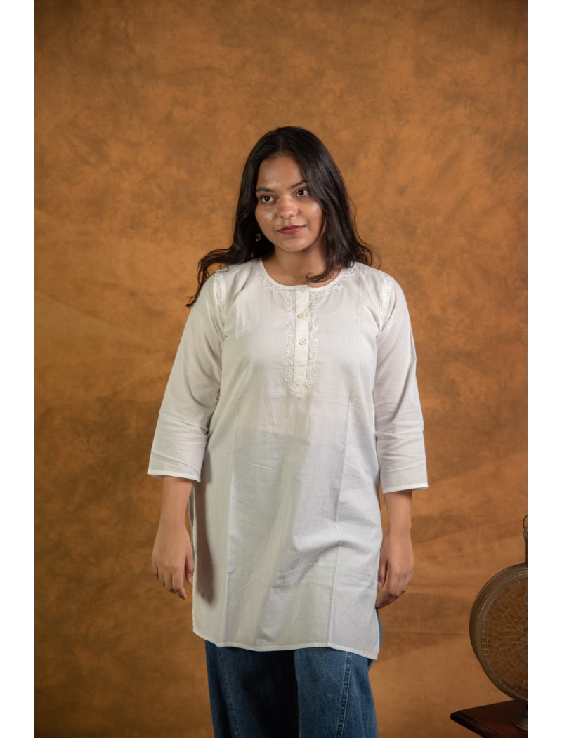 Chikankari Short Kurta Q/S Chikankari Short Kurta Q/S