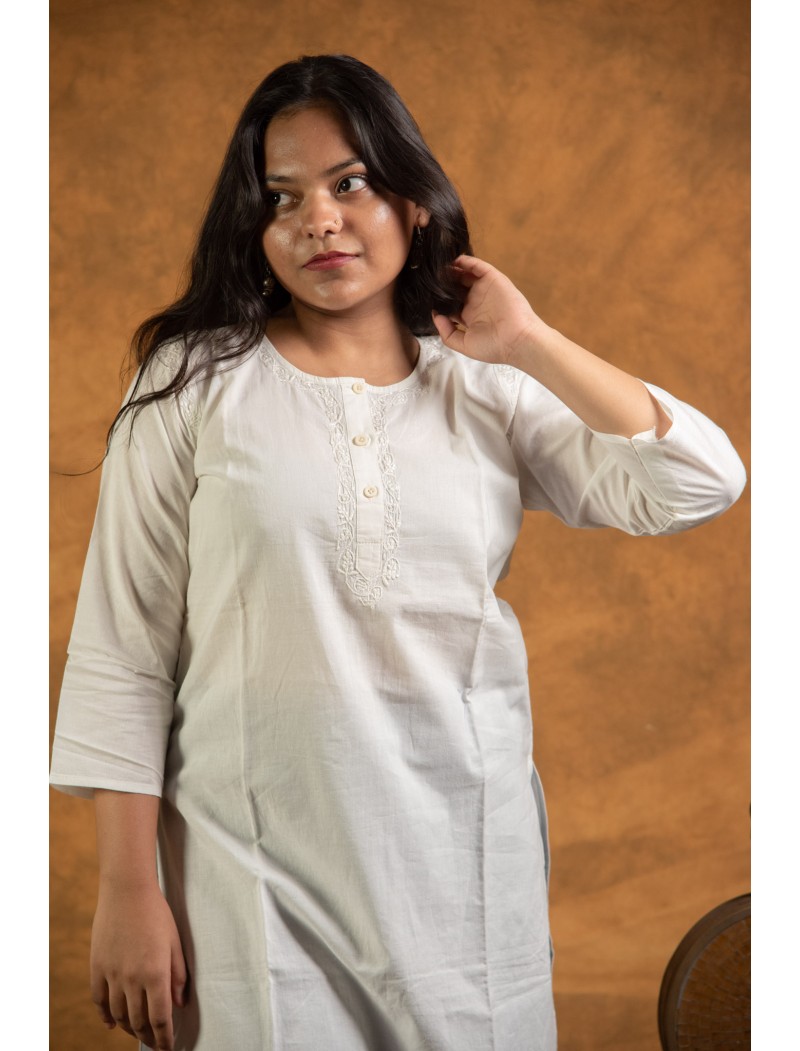 Chikankari Short Kurta Q/S Chikankari Short Kurta Q/S