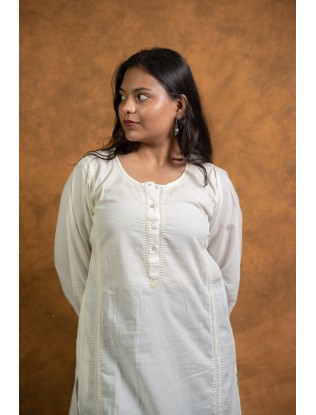 Chikankari Women Long Panel Kurta F/S