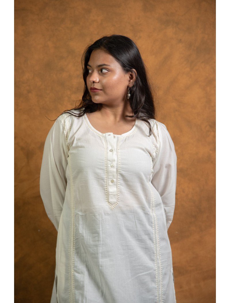 Chikankari Women Long Panel Kurta F/S