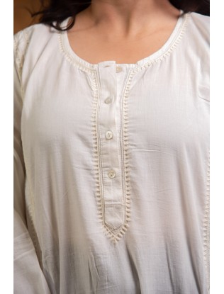 Chikankari Women Long Panel Kurta F/S