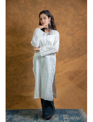 Chikankari Women Long Panel Kurta F/S