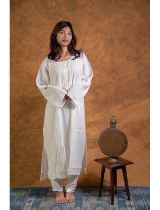 Chikankari Women Long Panel Kurta F/S