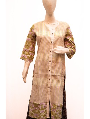 Lilac Stripe Women Long Kurta