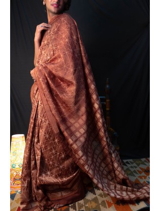 Shibori Cotton Saree with Blouse