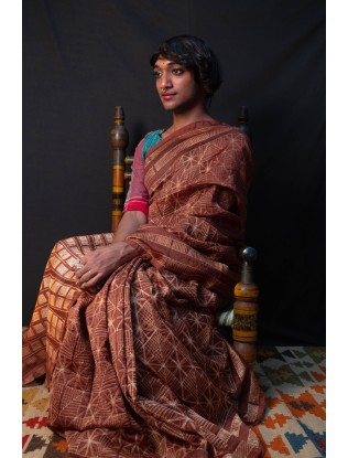 Shibori Cotton Saree with Blouse