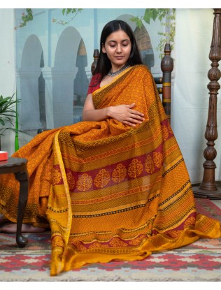 Bagh printed Saree with Blouse