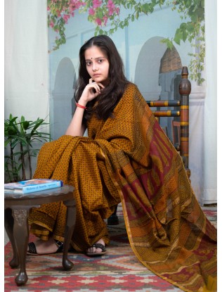 Maheshwari Bagh printed Saree with Blouse