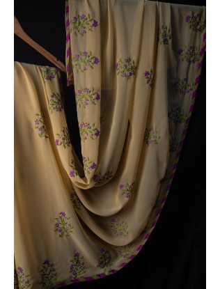 Semi Georgette Saree with applique work