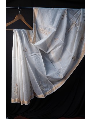 Chanderi Saree with applique work