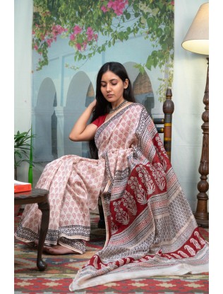 Bagh printed Saree with Blouse