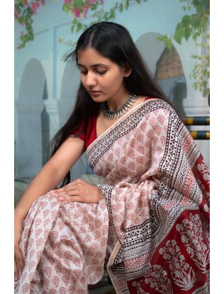 Bagh printed Saree with Blouse