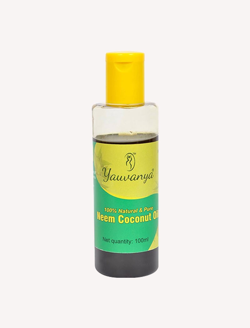 Yauvanya Neem Coconut Oil image displayed in the Trending Products section on the Sanatkada homepage