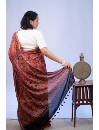 Ajrakh Saree