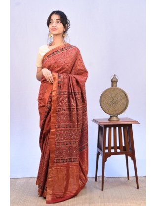 Ajrakh Saree