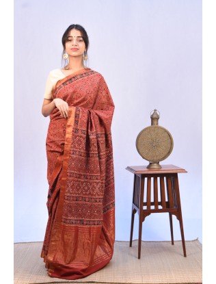 Ajrakh Saree