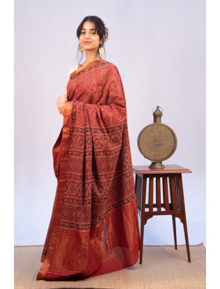 Ajrakh Saree