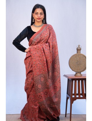 Ajrak Saree