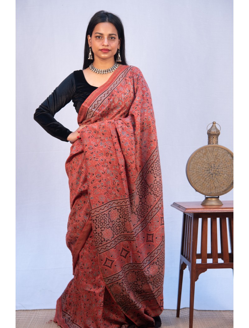 Ajrak Saree Ajrak Saree