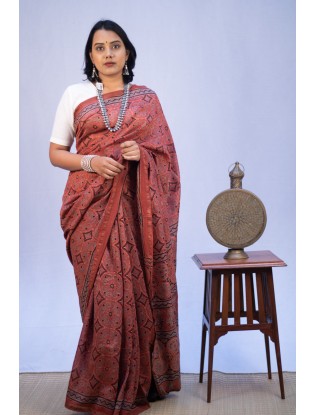 Ajrakh Saree