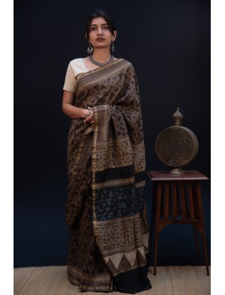 Ajrakh Saree