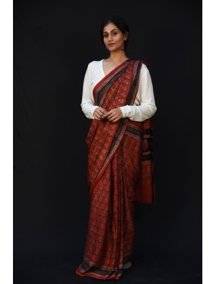 Ajrakh Saree
