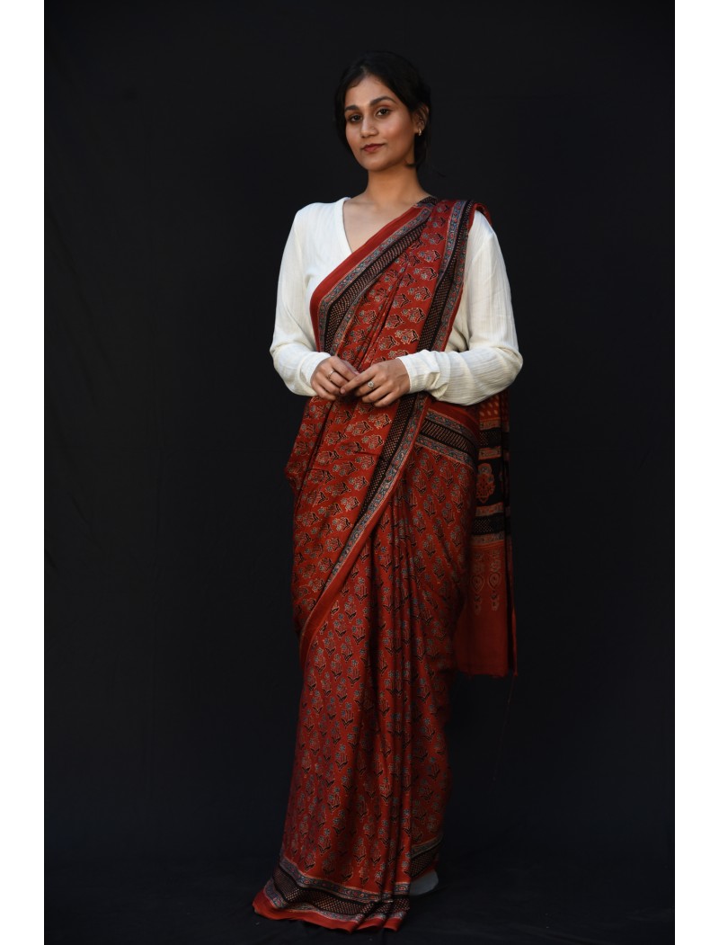 Ajrakh Saree Ajrakh Saree