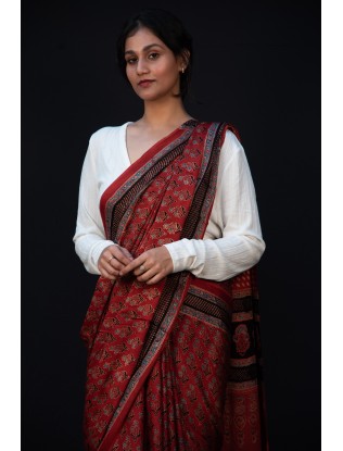 Ajrakh Saree