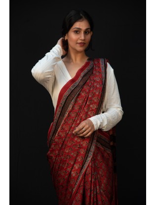 Ajrakh Saree