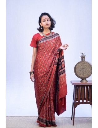 Ajrakh Saree
