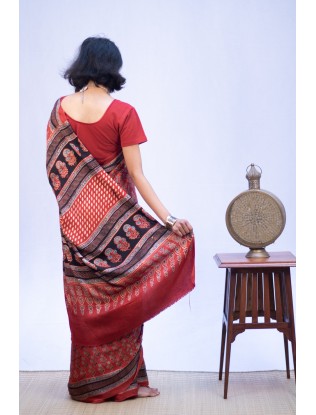Ajrakh Saree