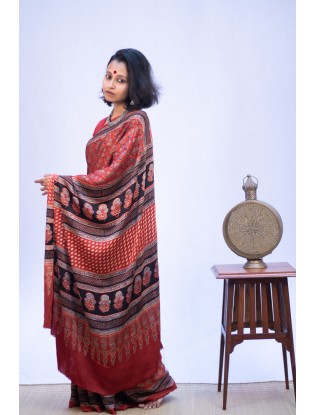 Ajrakh Saree