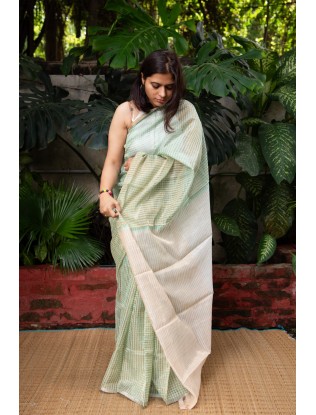Zari woven border saree