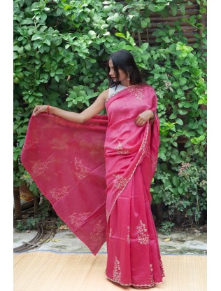 Saree with Aplique work
