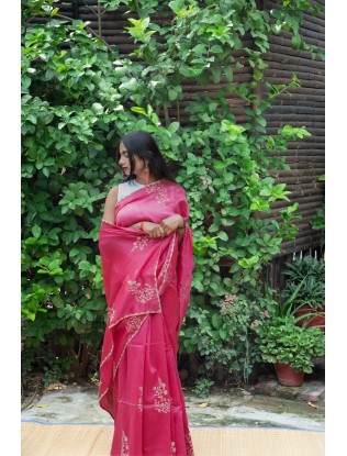 Saree with Applique work