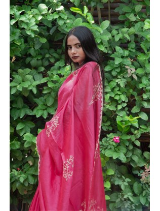 Saree with Applique work