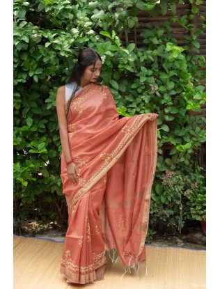 Saree with Applique work