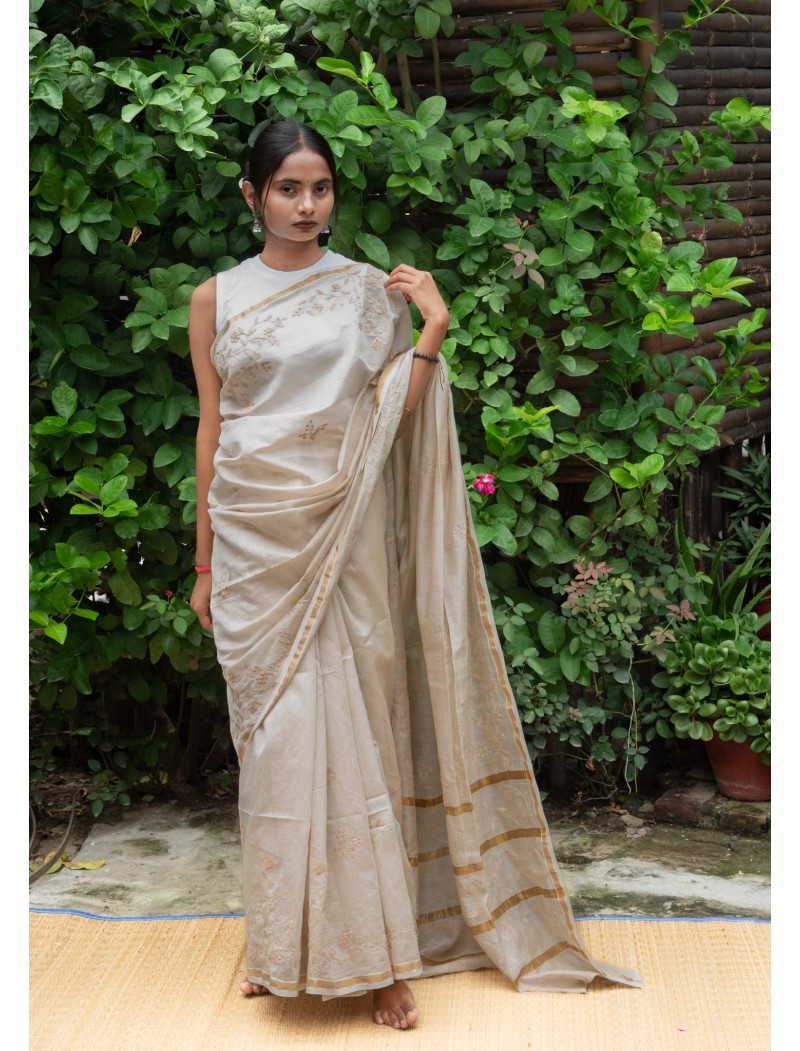 Saree with Applique work Saree with Applique work
