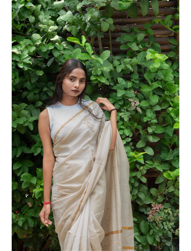 Saree with Applique work Saree with Applique work