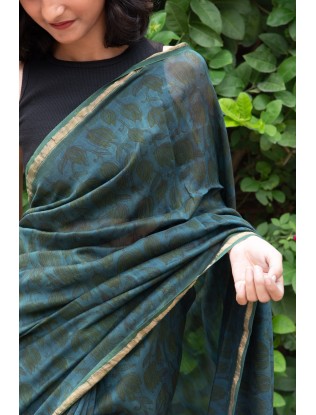 Vanaspati Print Saree with Blouse