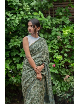 Vanaspati Print Saree with Blouse