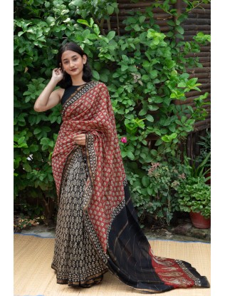 Bagru Print Saree