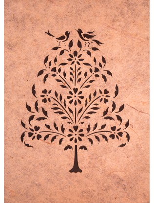 Bird and Tree Sanjhi Paper Art