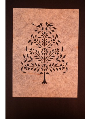 Bird and Tree Sanjhi Paper Art
