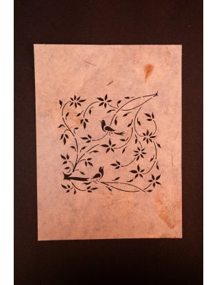 Bird and Flower Sanjhi Paper Art