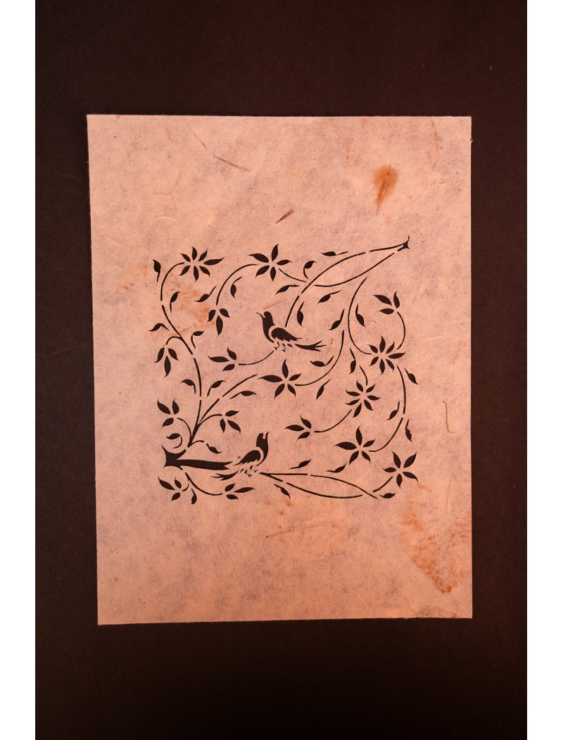 Bird and Flower Sanjhi Paper Art Bird and Flower Sanjhi Paper Art