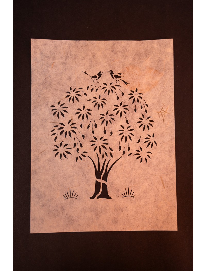 Bird and Tree Sanjhi Paper Art Bird and Tree Sanjhi Paper Art