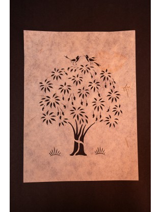 Bird and Tree Sanjhi Paper Art
