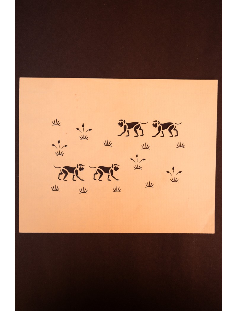 Monkey Sanjhi Paper Art Monkey Sanjhi Paper Art