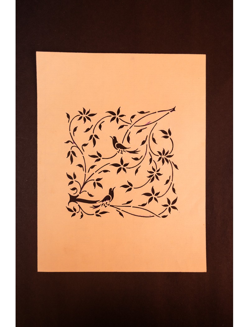 Bird and Flower Sanjhi Paper Art